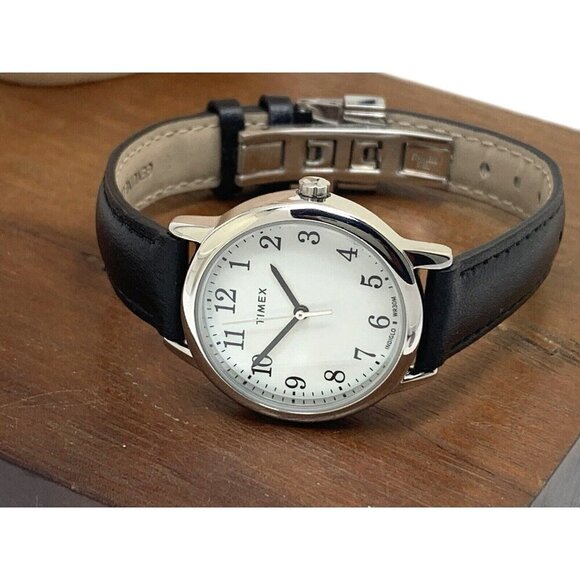 Timex Women's Watch TW2V69100 Indiglo Quartz White Dial Black Leather Ba… - Picture 8 of 14